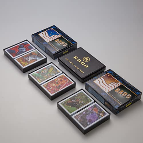 Image of RADO Switzerland Premium Plastic Playing Cards (Pack Of 12) - 6 Sets Of Twin Packs, Bridge Size, Multicolor Cards Packed In A Two Piece Container, Cards For All Ages Used For Card Games, Poker&Rummy