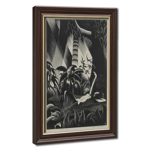 Gravure sur bois Forest Girl pour mur blanc bureau vide