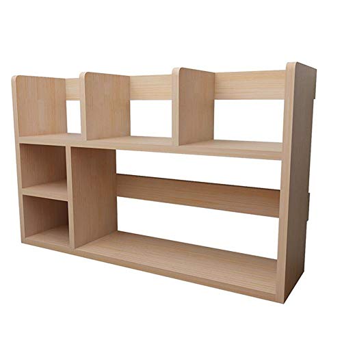 Jcnfa-Shelves Desktop Bookcase DVD Blu-ray Media Storage Desktop Organizer Industrial Bookcase Office Study Simple Assembly (Color : Wood Color, Size : 31.497.8719.68in)