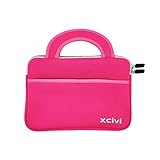 Xcivi 7-8 Inch Neoprene Protective Carry Case for Leapfrog LeapPad Platinum, Ultimate, Epic Academy/Fuhu Nabi JR, SE,Elev-8,Dream tab HD8 Kids Learning Tablet (Pink)