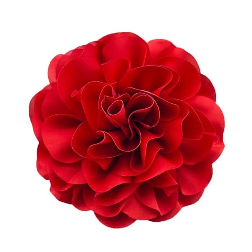 Image of Dainty Fabric Rose & Camellia Flower Oversized Brooch Pins & Hair Clip - Large Lapel Pin, 4.3in /7.5in