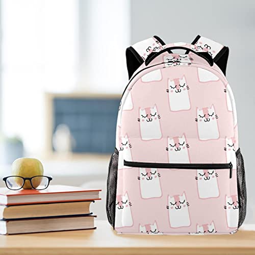 Sac à dos chats mignons rose réglable contre le mal de dos