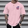 Mens T-Shirts Graphic Fashion Tshirt UK Casual Short Sleeve Tee Tops Hipster Hip Hop T Shirts Cool Shirt 02K#Pink Large #1