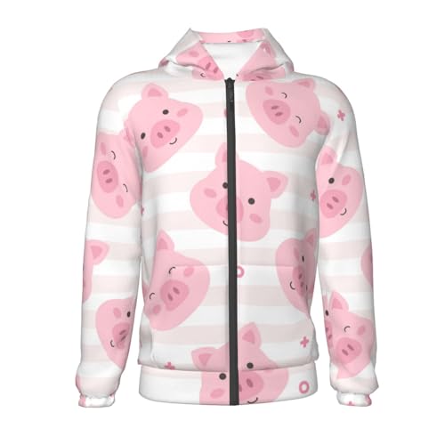 Cartoon Pig Kid Hoodies Boys Zip Up Sweatshirts Girls Pullover with Pocket2