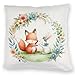 Produktbild speecheese Fuchs und Hase mit Blumenkranz Kuschelkissen Fuchs Hase Spielt Niedliches Tier Kuschelkissen Wildtier Kaninchen Motiv zum Spielen für Klein Groß