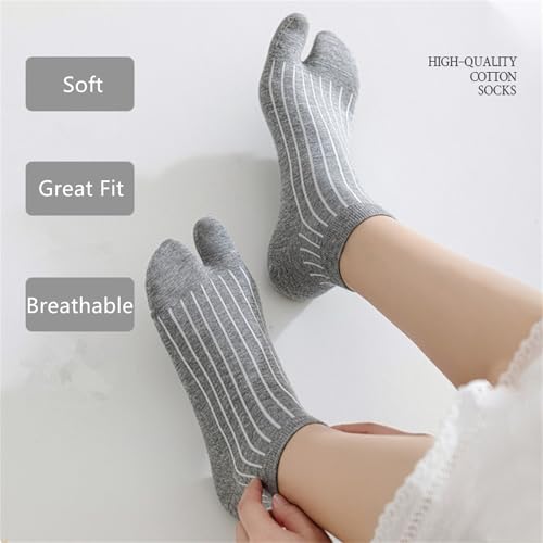 Yizelli 3 Pairs Toe Socks for Women Girls Split Toe Ankle Socks for Spring Summer3