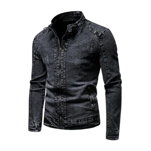 Veste en denim pour homme style coréen mi-saison veste en jean ample