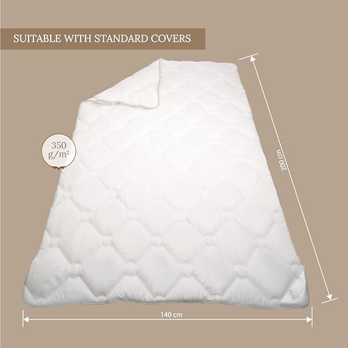 MASTERJERO-Couette-140x200-300GSM-Couverture-en-Aloe-Vera-Hypoallergenique-Lavable-en-Machine-Duvet-pour-1-Personne-Edredon-4-Saisons-Blanc-Qualite-certifiee-Oeko-Tex-Standard-100