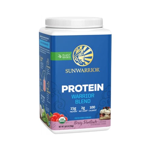 Image of Sunwarrior Vegan Organic Protein Powder Plant-Based | BCAA Amino Acids Hemp Seed Soy Free Dairy Free Gluten Free Synthetic Free Non-GMO | Berry 30 Servings | Warrior Blend