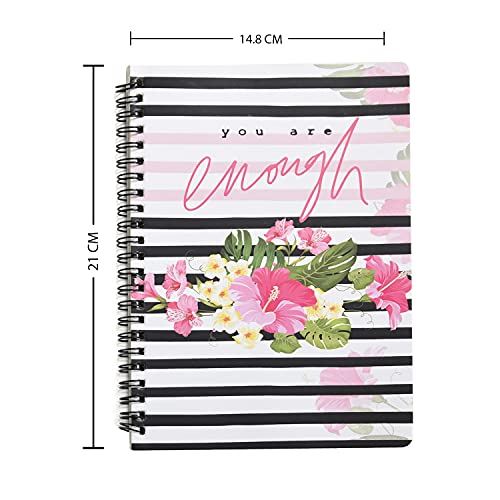 Image of Papboo A5, Easy to Carry, You are Enough Handy, Spiral Wiro Notebook : 100 GSM Natural Shade Paper, Dot Grid, 120 Pages, Journal, Diary, Gift