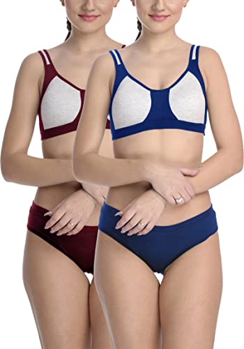 Image of StyFun Cotton Blend Sports Sets, Lingerie Set for Women, Combo Everyday Bra Panty, See Main Image to Check How Many Sets You Will Get