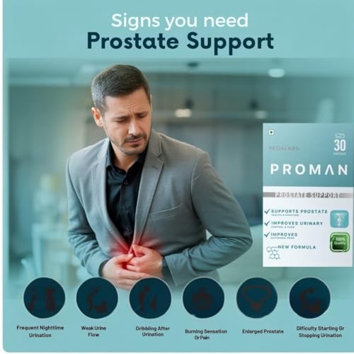 Image of Proman prostate Support capsule Ayurvedic Capsules for Men's Health & Comfort | 30 Veg Caps capsule for prostate