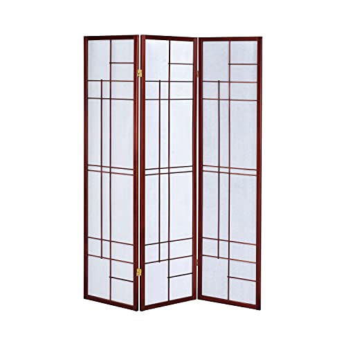 Coaster Home Furnishings Katerina 3-Panel Folding Floor Screen White and Cherry - Image 4