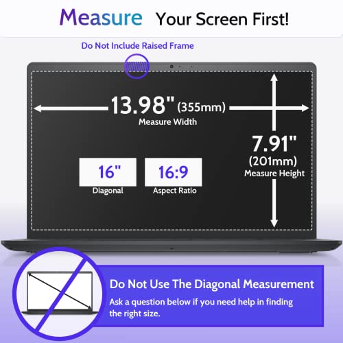 Image of 3 Pcs 16.1 inch /16 inch Anti Blue Light Screen Protector Compatible With Lenovo Hp Dell Acer Asus Samsung etc Laptop-16:9 Aspect, 16 Inch Computer Monitor Glare Filter Uv Blocker Shield Cover Eye Protection | Anti Glare Filter Uv Blocker Shield Cover Eye Protection Film for 16 inch Computer Monitor with 16:9 Aspect Ratio