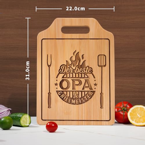 Giftasy Opa Geschenk - Graviertes Bambus Schneidebrett, Opa Geschenk Geburtstag, Bester Opa Geschenk, Opa Geschenk Weihnachten Weihnachtsgeschenke 2