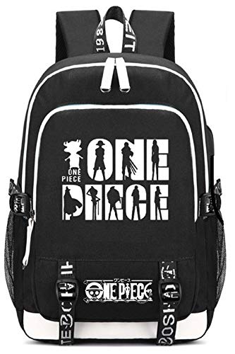 YOYOSHome Luminous Anime One Piece Cosplay Bookbag Daypack Laptop Bag Backpack School Bag with USB Charging Port