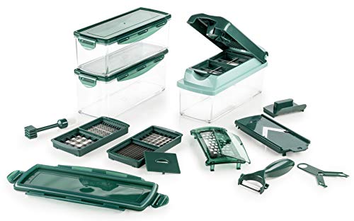 Genius A33886 Nicer Dicer Plus 18 pièces, Plastique, Vert émeraude, 26 x 9 x 13 cm