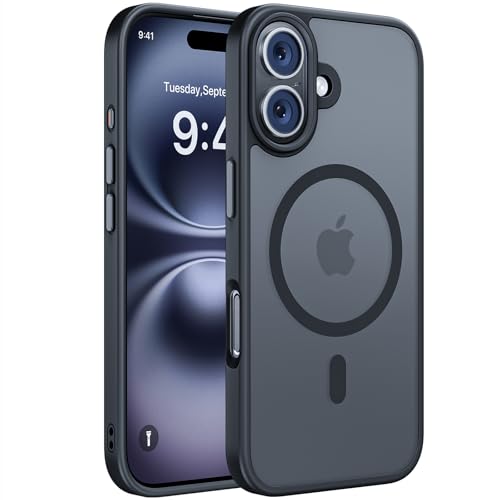 Image of Miracase Magnetic Series for iPhone 16 Case [Compatible with MagSafe] Military-Grade Protection, Anti-Fingerprint, Slim Phone Case for iPhone 16 6.1 inch - Black