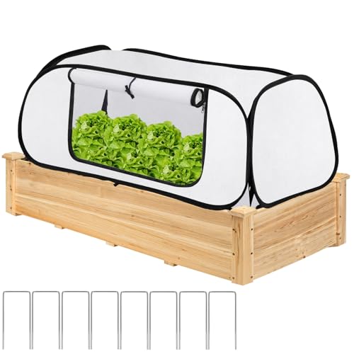 ANGAR Pop Up Winter Garden Covers for Raised Beds, 45' x 22' x 16'Plant Covers Freeze Protection, Garden Rows Greenhouse Raised Bed Cover for Seedlings Vegetable Fruits Rows, Includes 8 Stakes