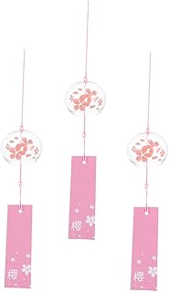 NUSITOU 3 Pçs Carrilhão De Vento Sino Japonês Carrilhões De Vento Carrilhão De Vento Carrilhão De Vento Guarnição Do Carro Vidro Transparente Primavera Decoração De Casa Pendurado