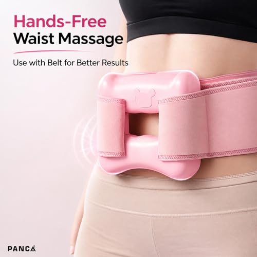 Image of PANCA Electric Belly Fat Massager Belt with Heat & Vibration | Abdominal Waist Slimming & Muscle Relaxation Device | Portable Body Shaping Fascia Massager for Home Use (Pink)