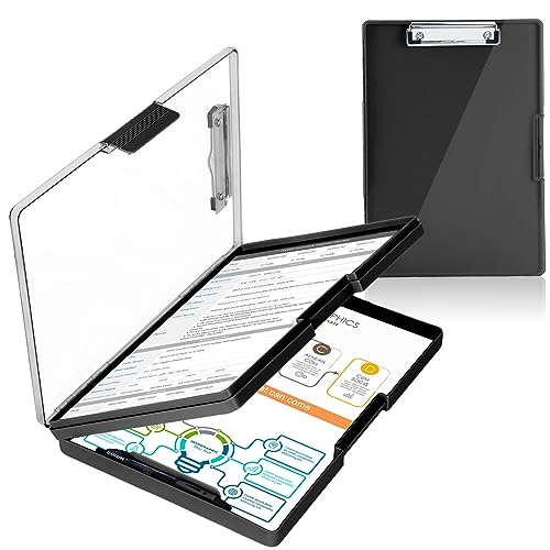 Clipboard with Storage, Heavy Duty Clip Boards 8.5x11 with 2 Storage Case, Clear Visible Top Panel Storage Clipboards, Smooth Writing for Work, Office Supplies, School Supplies image 6