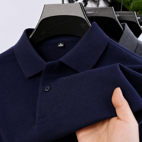 Image of Men's Plain Polo T-Shirt | Cotton Blend Regular Fit Casual Collar T-Shirt