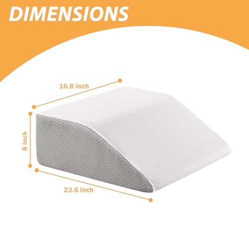 Image of Bedluxe Leg Pillow Elevation, Leg Wedge for Blood Circulation, Leg Elevating Pillow for After Surgery, Memory Foam Foot Knee Pillow for Sleeping 23.6x16.8x8 Inch Black