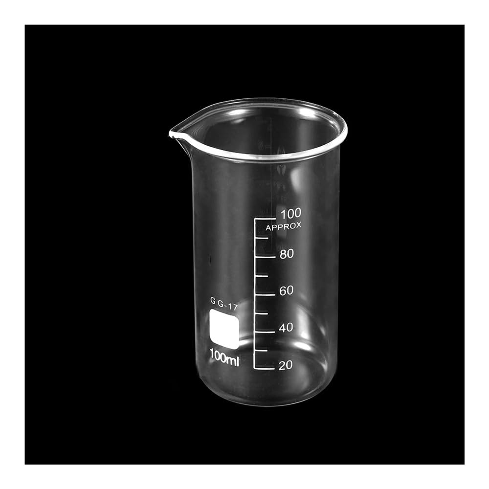 2/3 sztuki 5-500 ml szklany kubek laboratoryjny z miarką z nadrukiem i dzióbkiem (3 szt. 100 ml wysoki kształt)