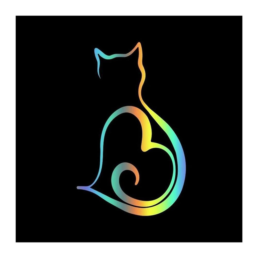 2-Pack Cat Car Decal 8x13cm Vinyl Sticker for Auto Truck SUV Window Exterior(Laser)