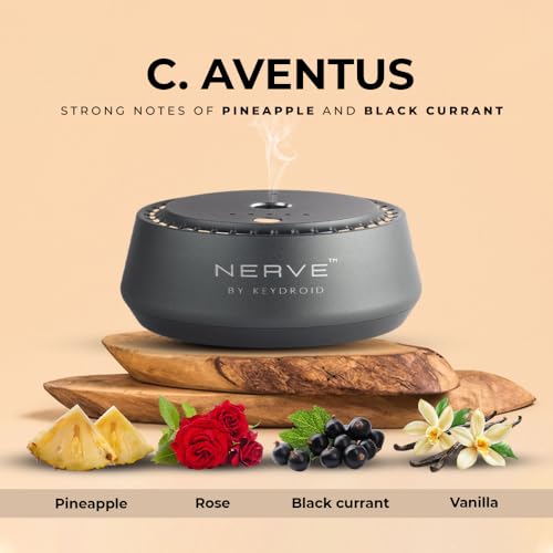 Image of Keydroid Nerve Mindful Fragrances 30ml | Aventus Scent | Car Aroma Diffuser | Aromachology based | Long-Lasting, Anti-Odour Perfume | Rechargeable & Refillable | Air Freshener | Car Accessories