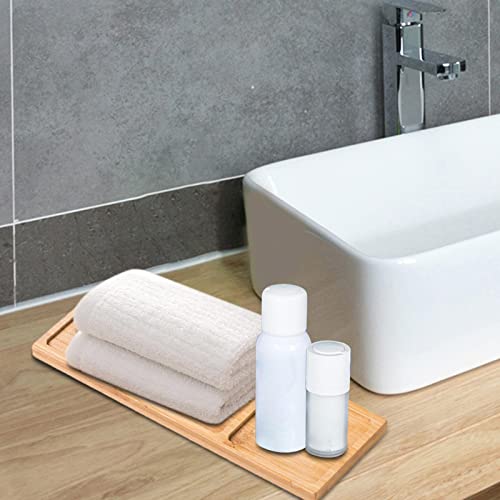 Bandeja de madera para baño Qectial organización rectangular B individual hogar 7