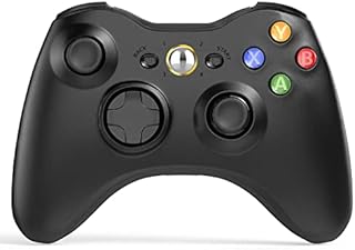Wireless Controller Compatible with Xbox 360 2.4GHZ Gamepad Joystick Wireless Controller Compatible with Xbox 360 and PC Windows 7,8,10,11 with Receiver (Black)