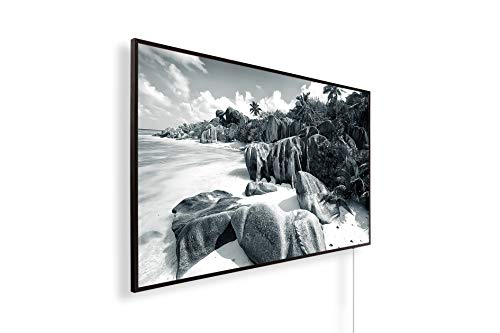 Preisvergleich Produktbild Könighaus Infrarot Bildheizung HD Qualität mit TÜV / GS + 5 Jahre Herstellergarantie Schwarzer Rahmen Doppelter Überhitzungsschutz inkl. Thermostat- 1000W - Motiv: 36.Tropical Island