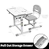 VIVO Gray Height Adjustable Childrens Desk and Chair Set | Kids Interactive Workstation #2