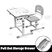 VIVO Gray Height Adjustable Childrens Desk and Chair Set | Kids Interactive Workstation