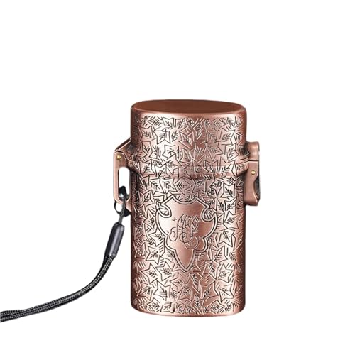 Cigarrera Para Mujer - Cigarrera Hombre, Estuche Para Porros King Size De 100 Mm, Recipiente Hermético E Impermeable A Prueba De Olores, Estuche Metálico Retro Impermeable Para Cigarrillos(Brass)
