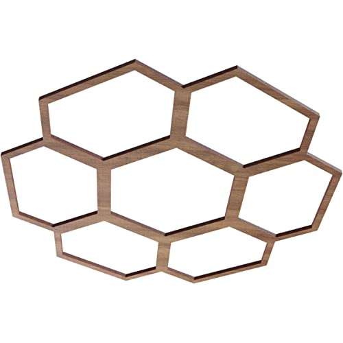 Image of Ekena Millwork 18 inchOD x 6 3 /8 inchID x 3 /8 inchT Florin Wood Fretwork Pierced Ceiling Medallion, Walnut