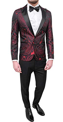 Costume homme rouge coupe ajustée moderne nuance intense taille 42