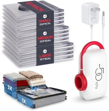 VMstr Vacuum Seal Bags for Clothing Travel, Carry-on Size for Lug...