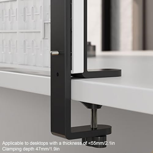 Rangement de bureau sans perçage : panneau perforé blanc à pinces - 4