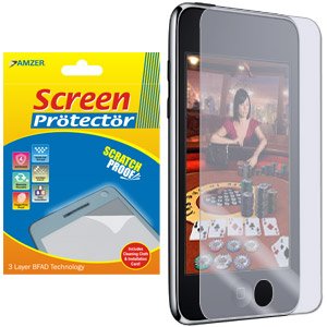 Film protecteur iPod Touch 3G 2G Amzer écran transparent et chiffon microfibre de nettoyage