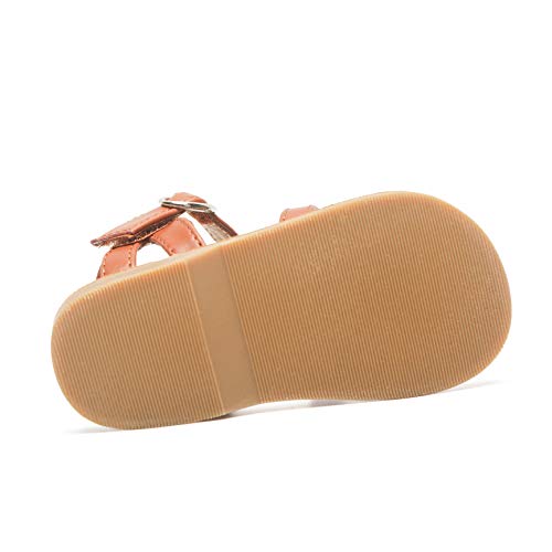 Image of Kolan Toddler Girl Sandals Open Toe Flat Princess Dress Shoes Little Kids