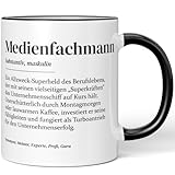 JUNIWORDS Tasse, Definition Medienfachmann, Schwarz (7224741)