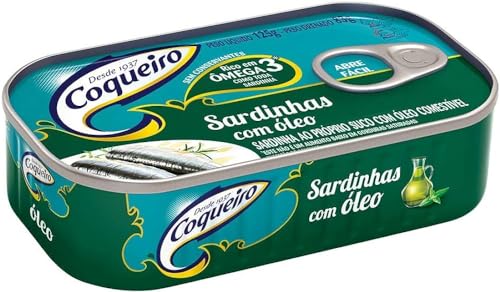 Coqueiro Sardines in Vegetale Oil 4.40 Ounce by Brazilian Corner | Sardinha em Óleo Comestível...