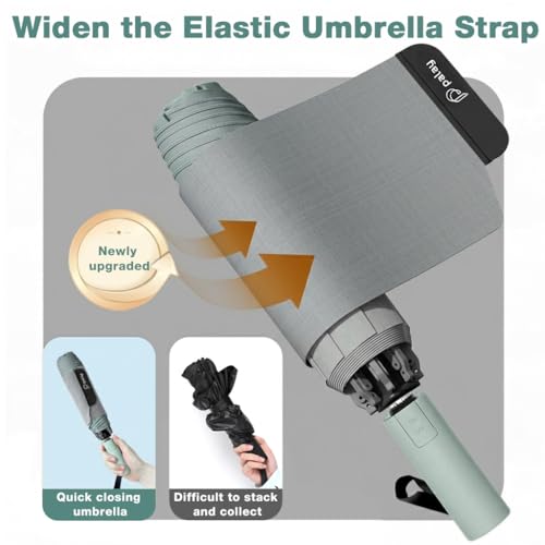Image of PALAY Umbrella for Rain Auto Open Windproof Waterproof Umbrellas One-Button Open Folding Travel Umbrella with Aluminum Alloy Shaft, Fiberglass Ribs &Wide Strap