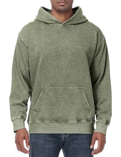 Eisctnd Mens Hoodies Oversized Unisex Acid Wash Casual Vintage Cotton Sweatshirt, Baggy Basic Streetwear Pullover