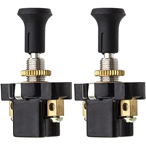Aracombie 2 Pcs 8mm/0.31” Pull Switch On Off,12V Push Pull Light Switch for Car Auto Boat Golf Carts Cover