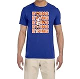 New York Patrick Ewing Text Pic Shirt T-Shirt Adult Large Blue