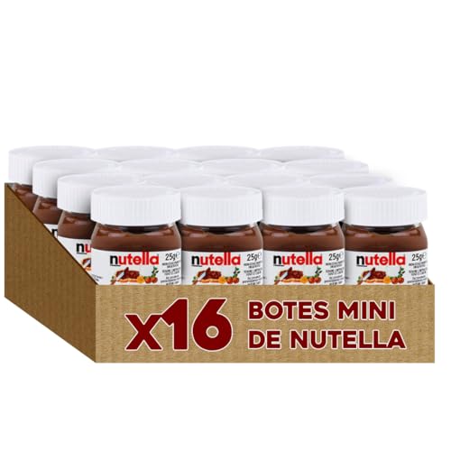Crema de Cacao con Avellanas | Pack Mini Tarritos 25 gr | Crema de Cacao y Avellanas | Caja de Tarritos Individuales perfectos para Hosteleria, Eventos o Repostería (16 Tarritos 25gr)